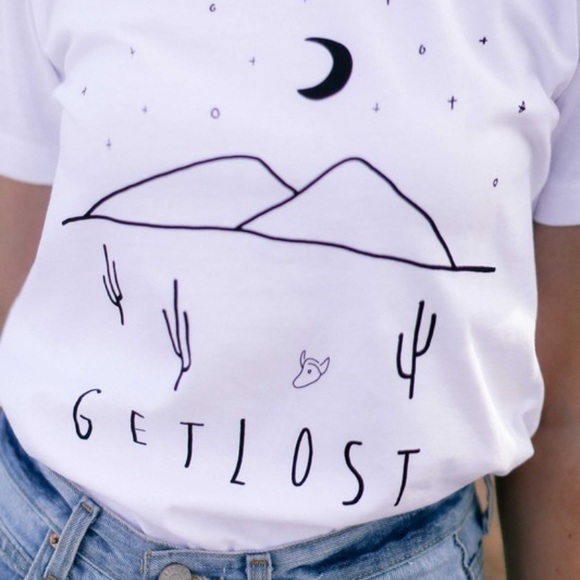 “Get Lost” in this desert oversized Tshirt - WHITE - Picture 2 of 4
